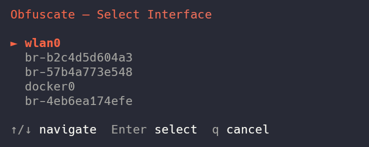 you need to select your interface